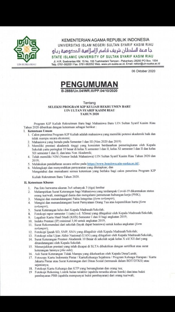 Beasiswa KIP Kuliah Rekrutmen Baru Tahun 2020