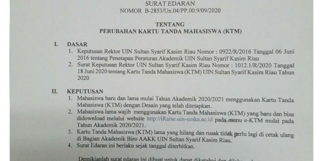Perubahan Kartu Tanda Mahasiswa Ktm Universitas Islam Negeri Sultan Syarif Kasim Riau Perubahan Kartu Tanda Mahasiswa Ktm Universitas Islam Negeri Sultan Syarif Kasim Riau
