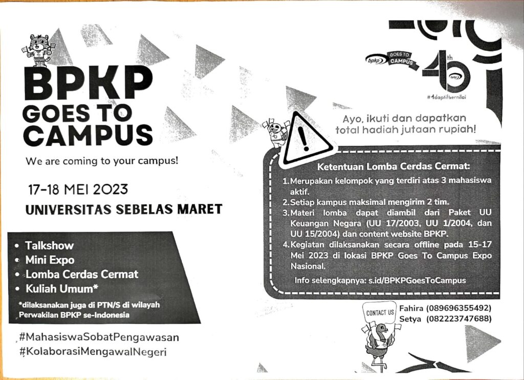 Penyelenggaraan BPKP Goes To Campus Dan Call For Paper Dalam Rangka HUT ...